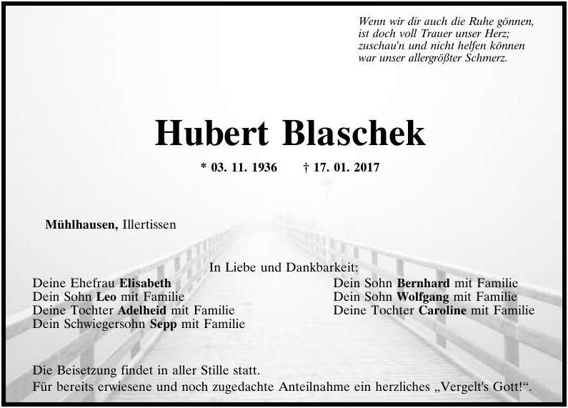 Todesanzeige Blaschek Hubert