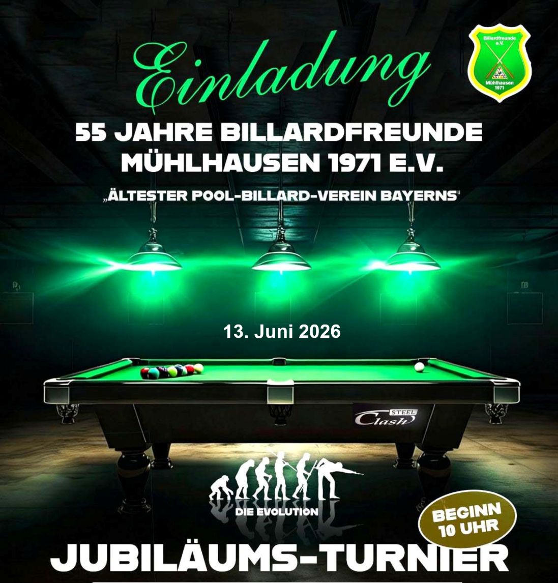 Plakat 55 Jahre Billard Turnier klein