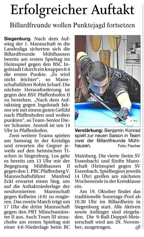 17.10.2025 Erfolgreicher Auftakt